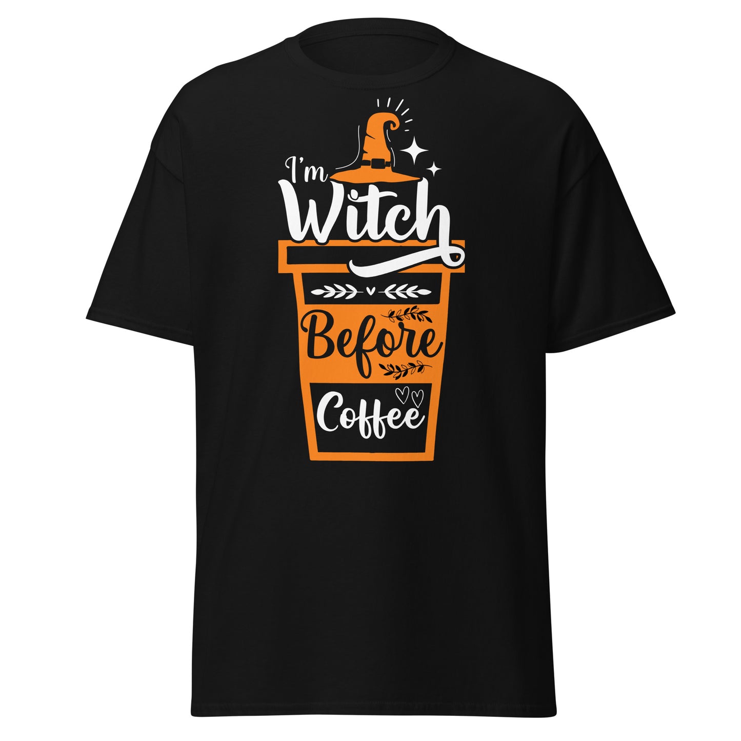 Ich bin eine Hexe vor dem Kaffee, Halloween-T-Shirt im weichen Stil