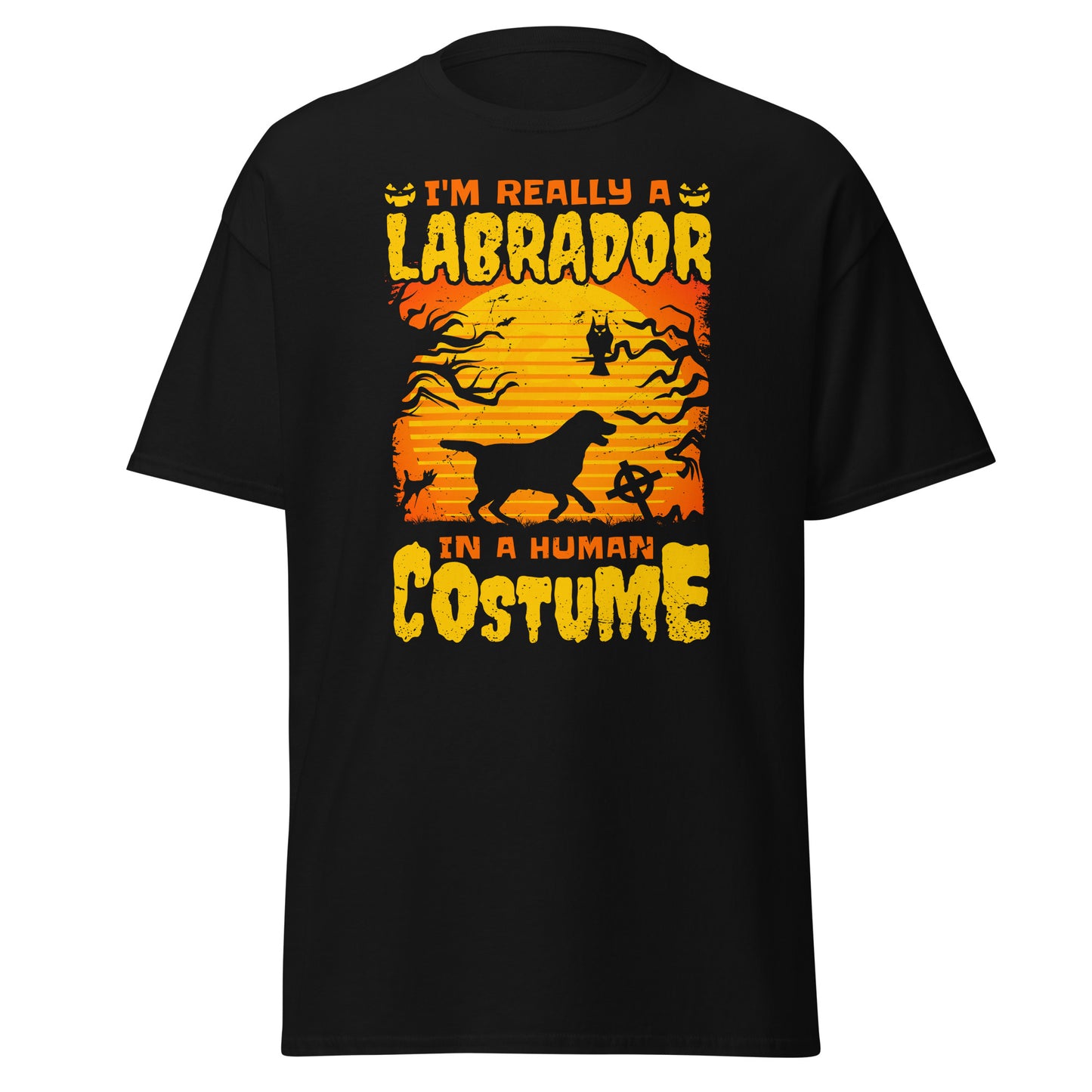 Ich bin wirklich ein LABRADOR in einem Menschenkostüm, Halloween-T-Shirt im weichen Stil