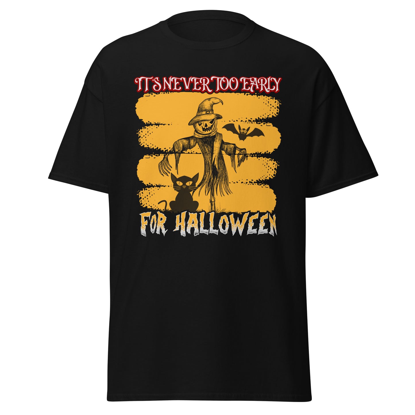 ES IST NIE ZU FRÜH FÜR HALLOWEEN, weiches T-Shirt aus schwerer Baumwolle im Halloween-Design