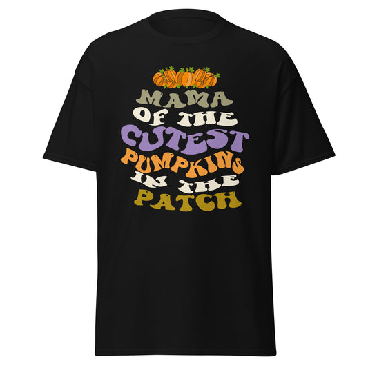 Mama Of the Cutest Pumpkins In the Patch , Halloween Design Soft Style Heavy Cotton T-Shirt