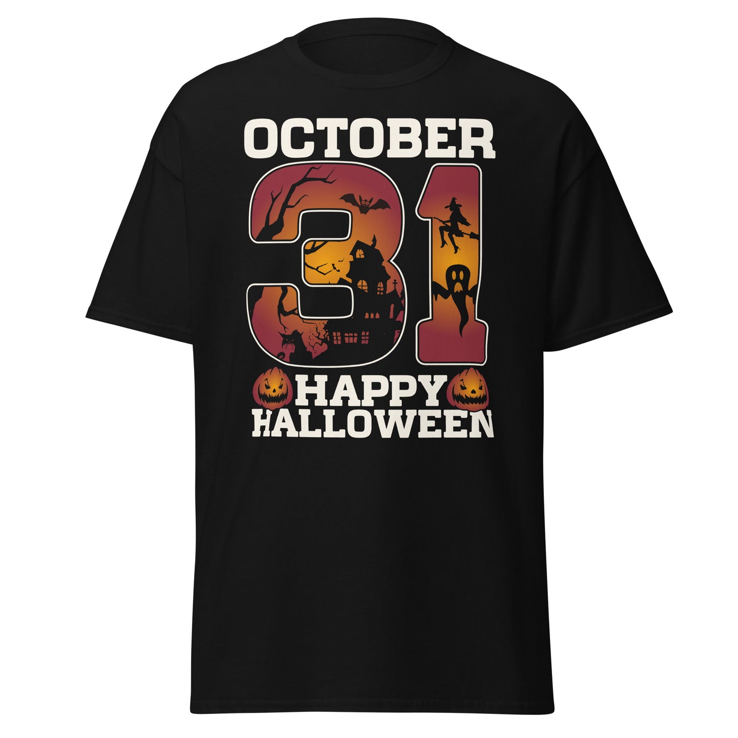 31. OKTOBER HAPPY HALLOWEEN, weiches T-Shirt aus schwerer Baumwolle im Halloween-Design