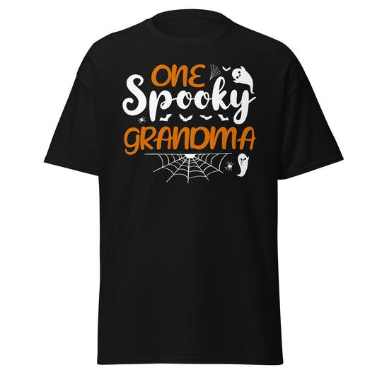 Eine gruselige Oma, Halloween-Design, weiches T-Shirt aus schwerer Baumwolle