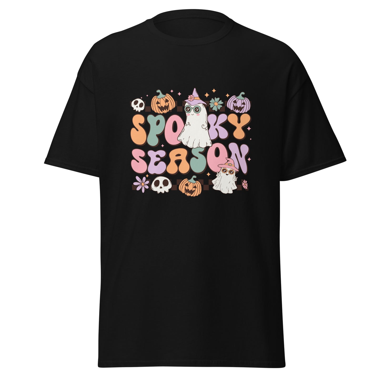 Temporada espeluznante, camiseta de algodón pesado de estilo suave con diseño de Halloween