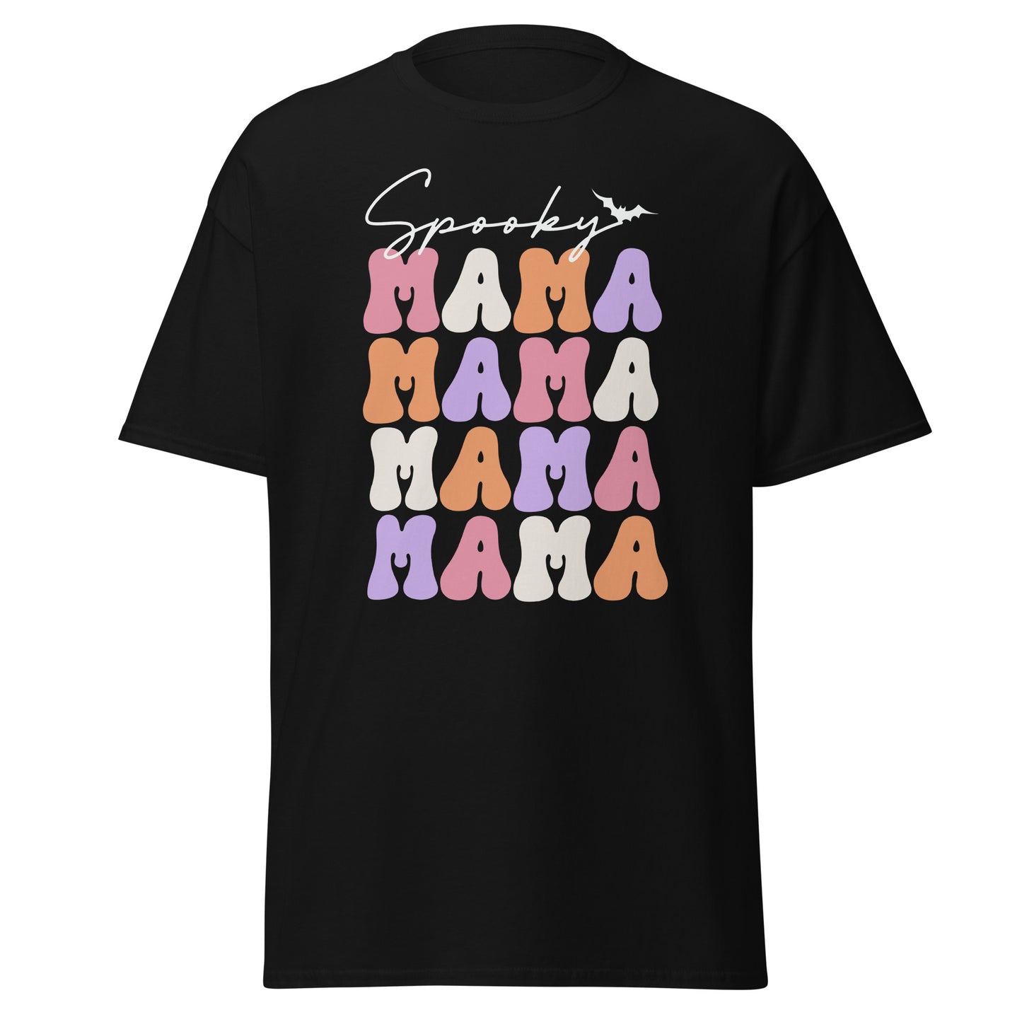 SPOOKY MAMA, Camiseta de algodón pesado de estilo suave con diseño de Halloween