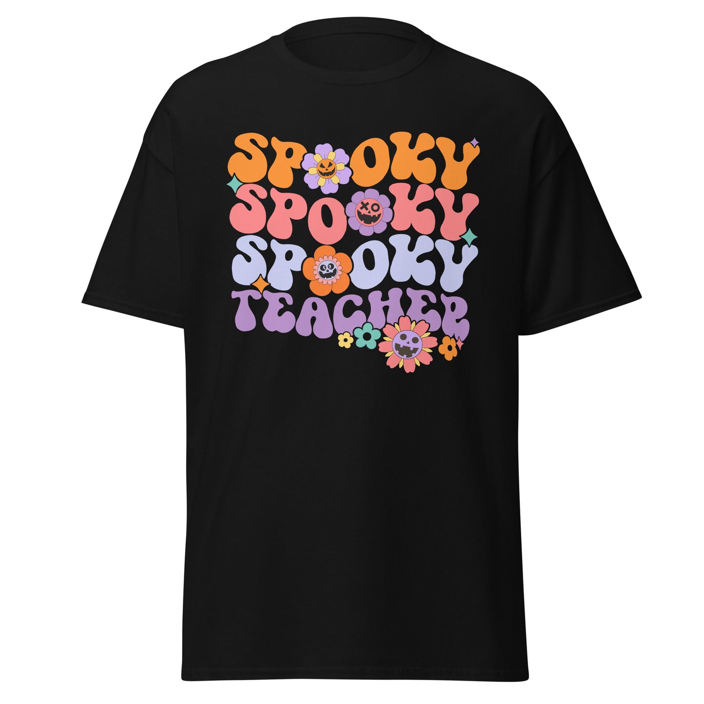 Spooky Teacher, camiseta de algodón pesado de estilo suave con diseño de Halloween