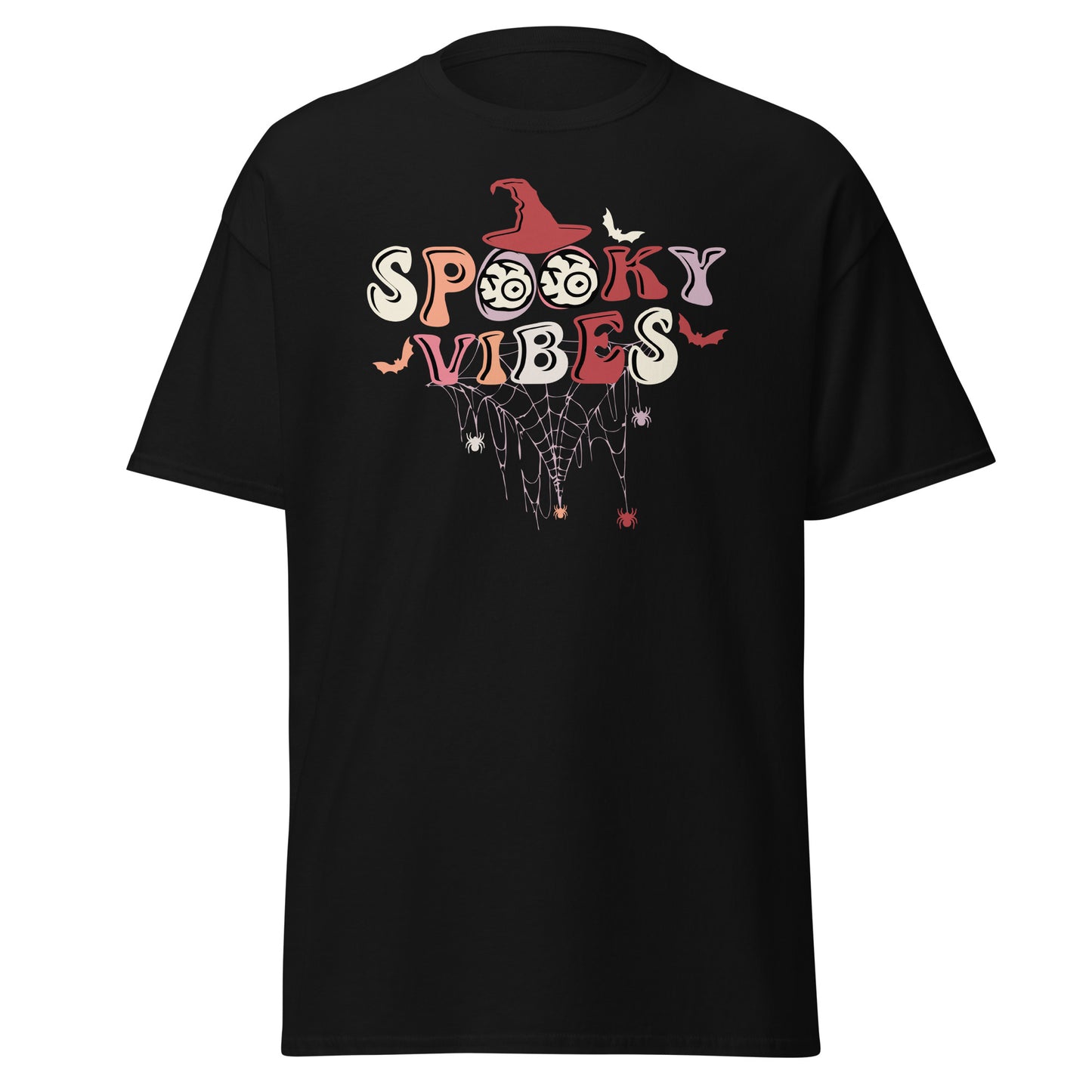 Spooky Vibes Retro , Halloween Design Soft Style Heavy Cotton T-Shirt