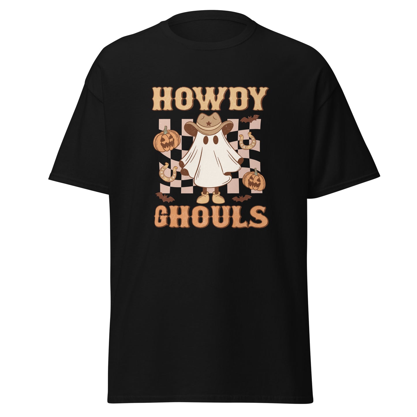 Texas Ghost Halloween, Howdy Ghouls, camiseta de algodón pesado de estilo suave con diseño de Halloween