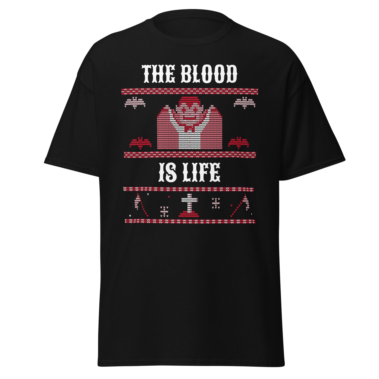 Der hässliche Halloween-Pullover „Blood Is Life“, weiches T-Shirt aus schwerer Baumwolle im Halloween-Design