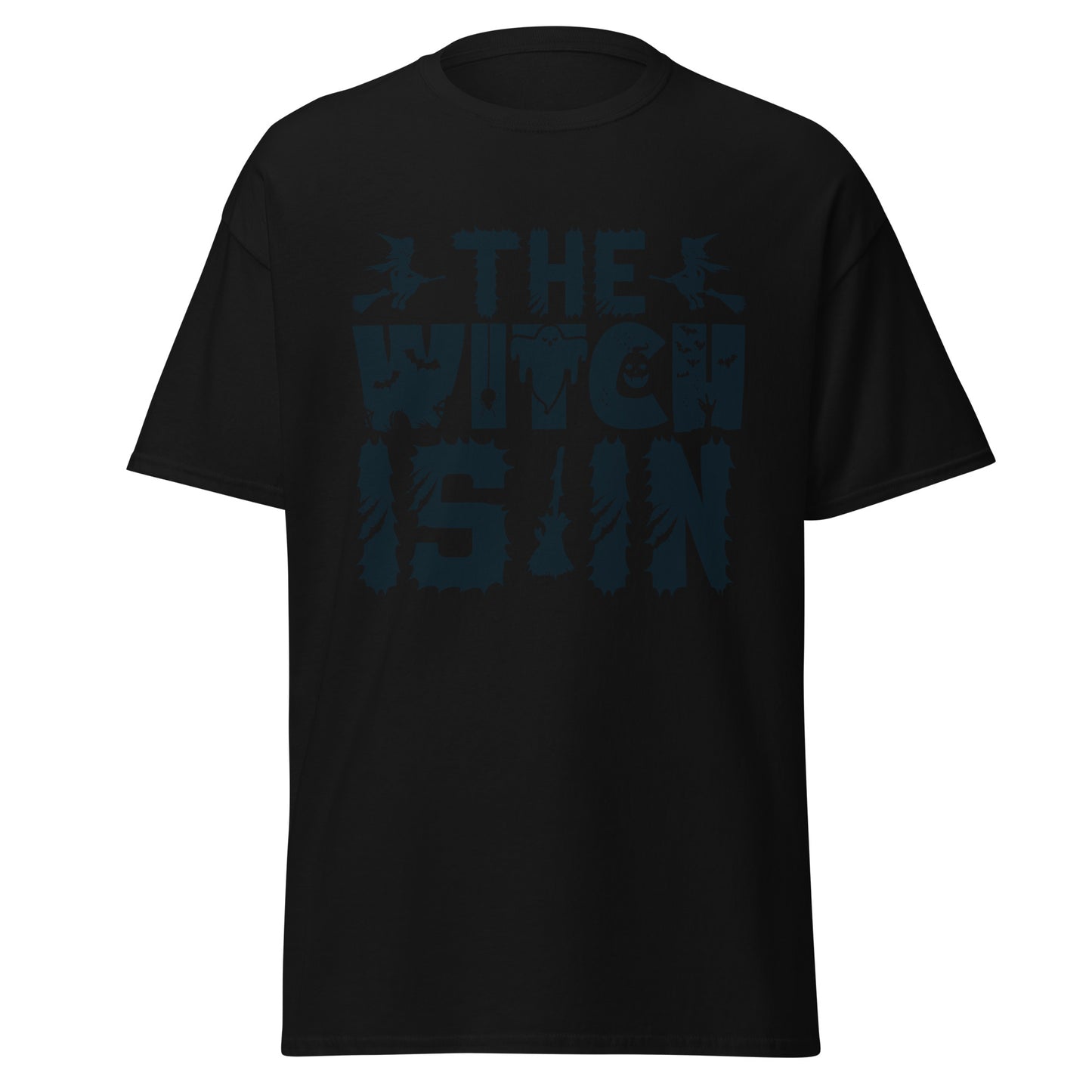 The Witch Is In, camiseta de algodón pesado de estilo suave con diseño de Halloween