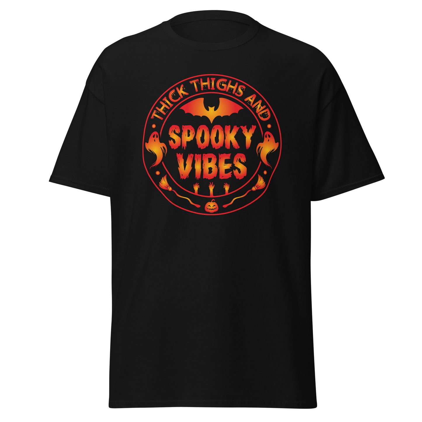 Thick Thighs And Spooky Vibes , Halloween Design Soft Style Heavy Cotton T-Shirt