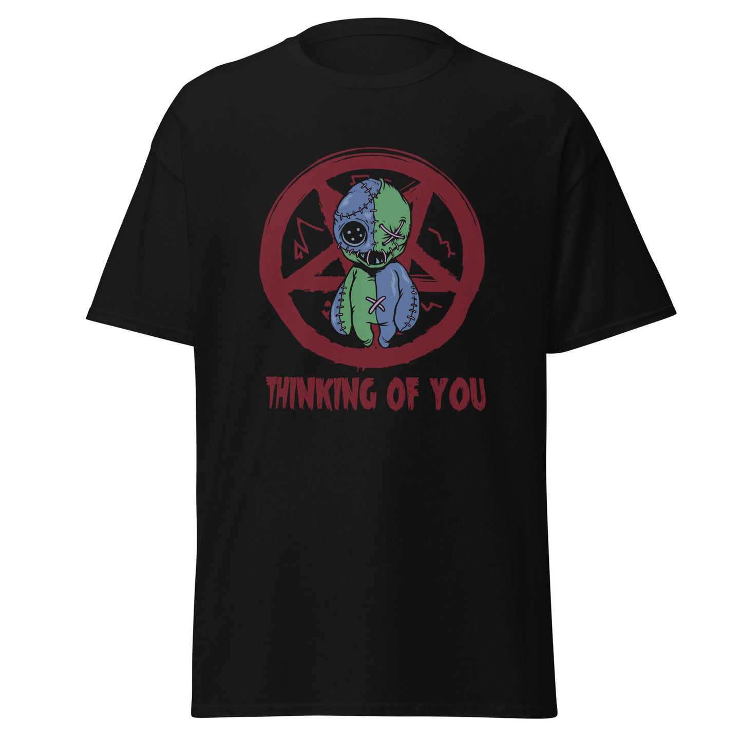 Thinking of You Voodoo Doll, camiseta de algodón pesado de estilo suave con diseño de Halloween