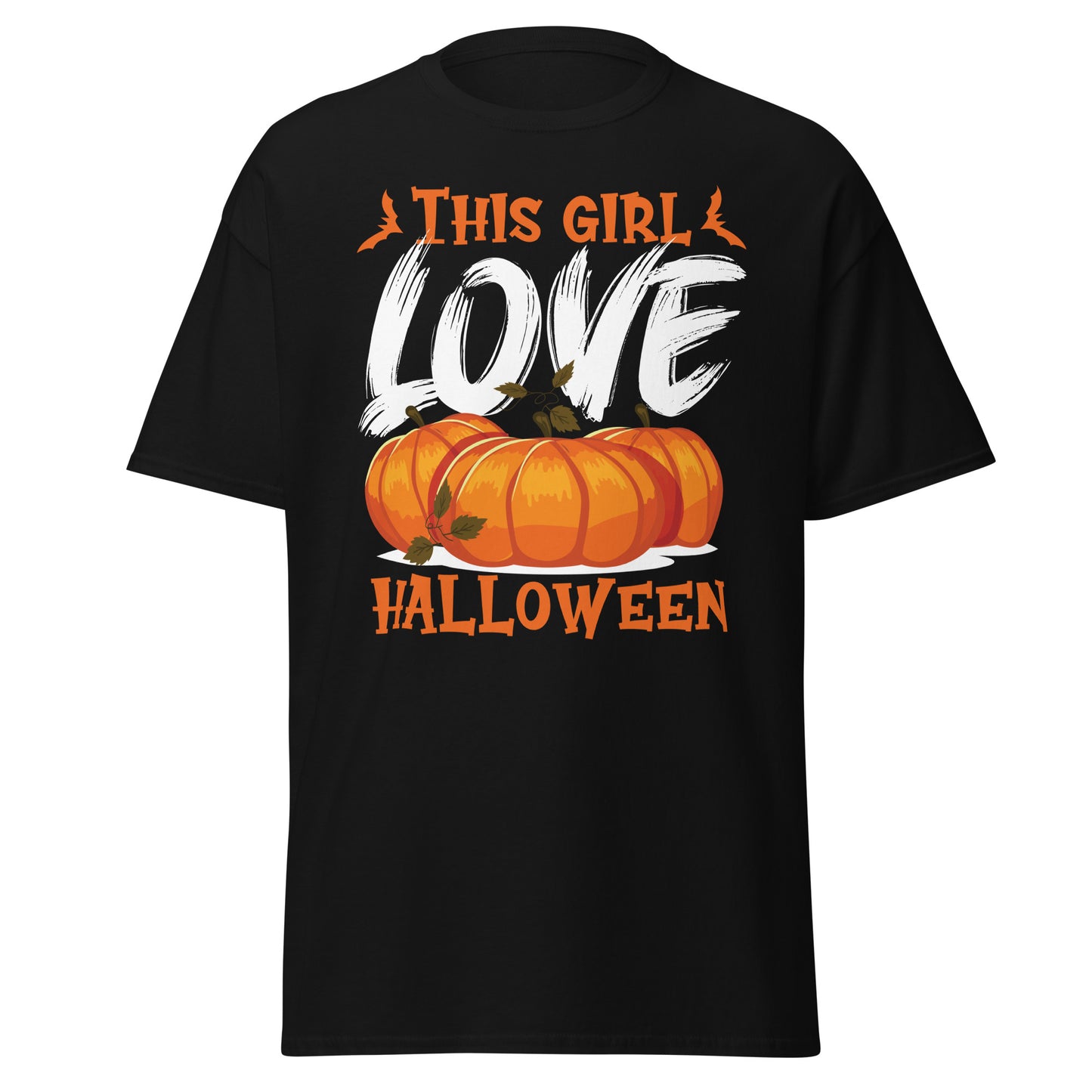 Dieses Mädchen liebt Halloween, weiches T-Shirt aus schwerer Baumwolle im Halloween-Design