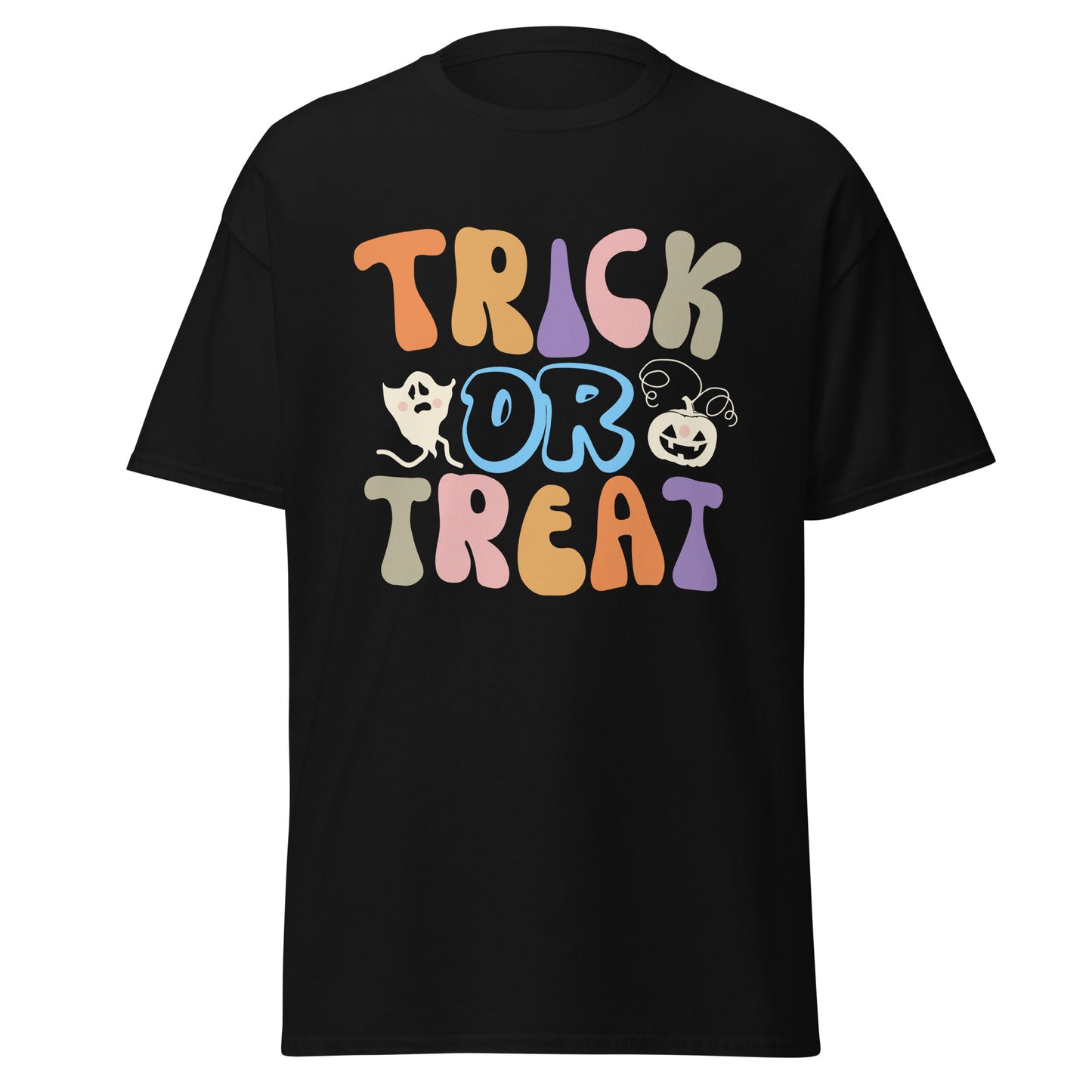 Truco o trato, camiseta de algodón pesado de estilo suave con diseño de Halloween