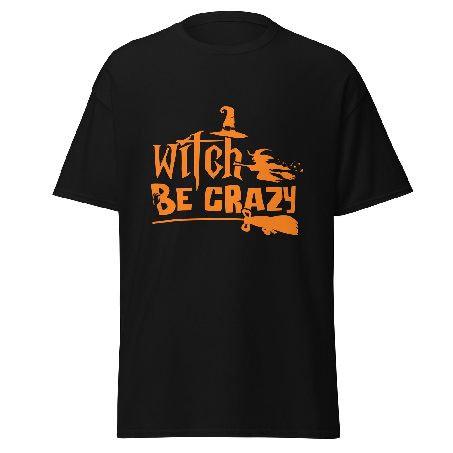 Witch Be Crazy, camiseta de algodón pesado de estilo suave con diseño de Halloween