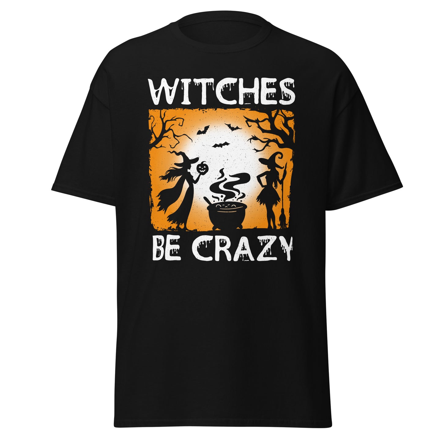 Witches Be Crazy, camiseta de algodón pesado de estilo suave con diseño de Halloween