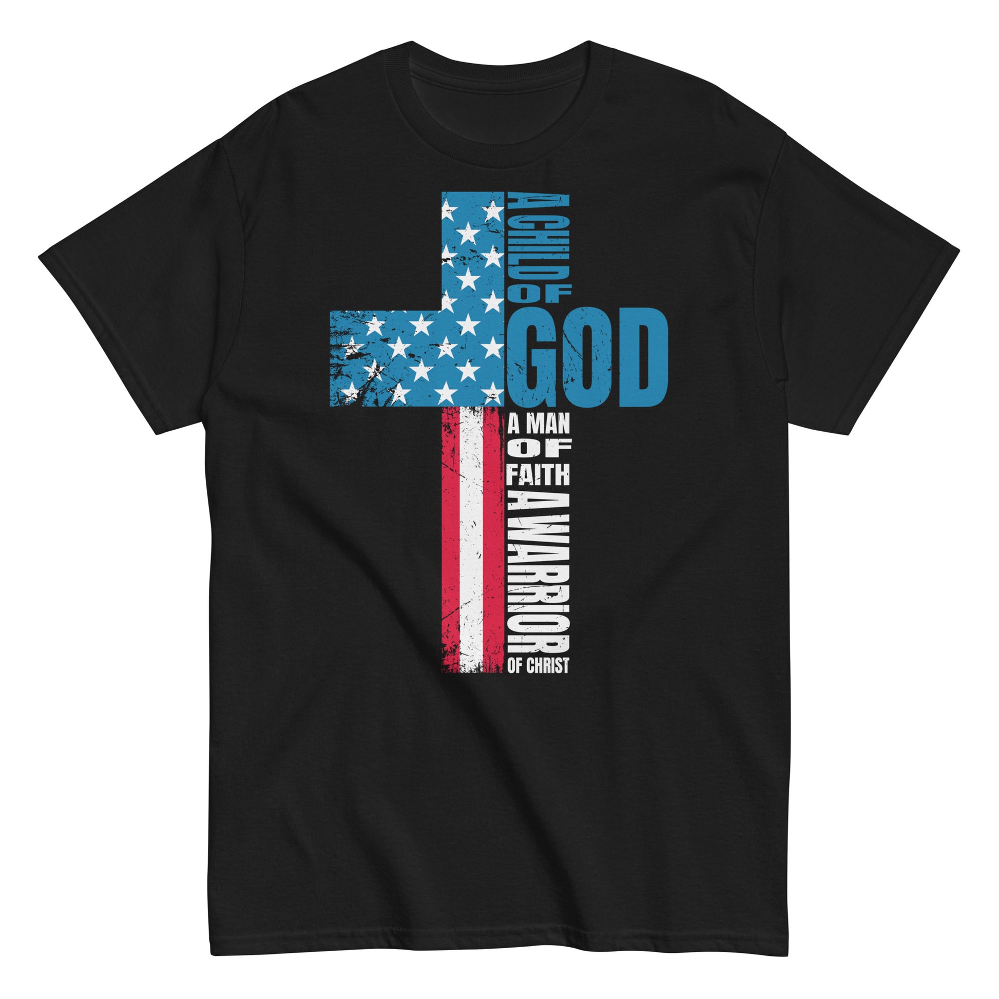 Faith Cross, American Flag - Christ Jesus T-Shirt