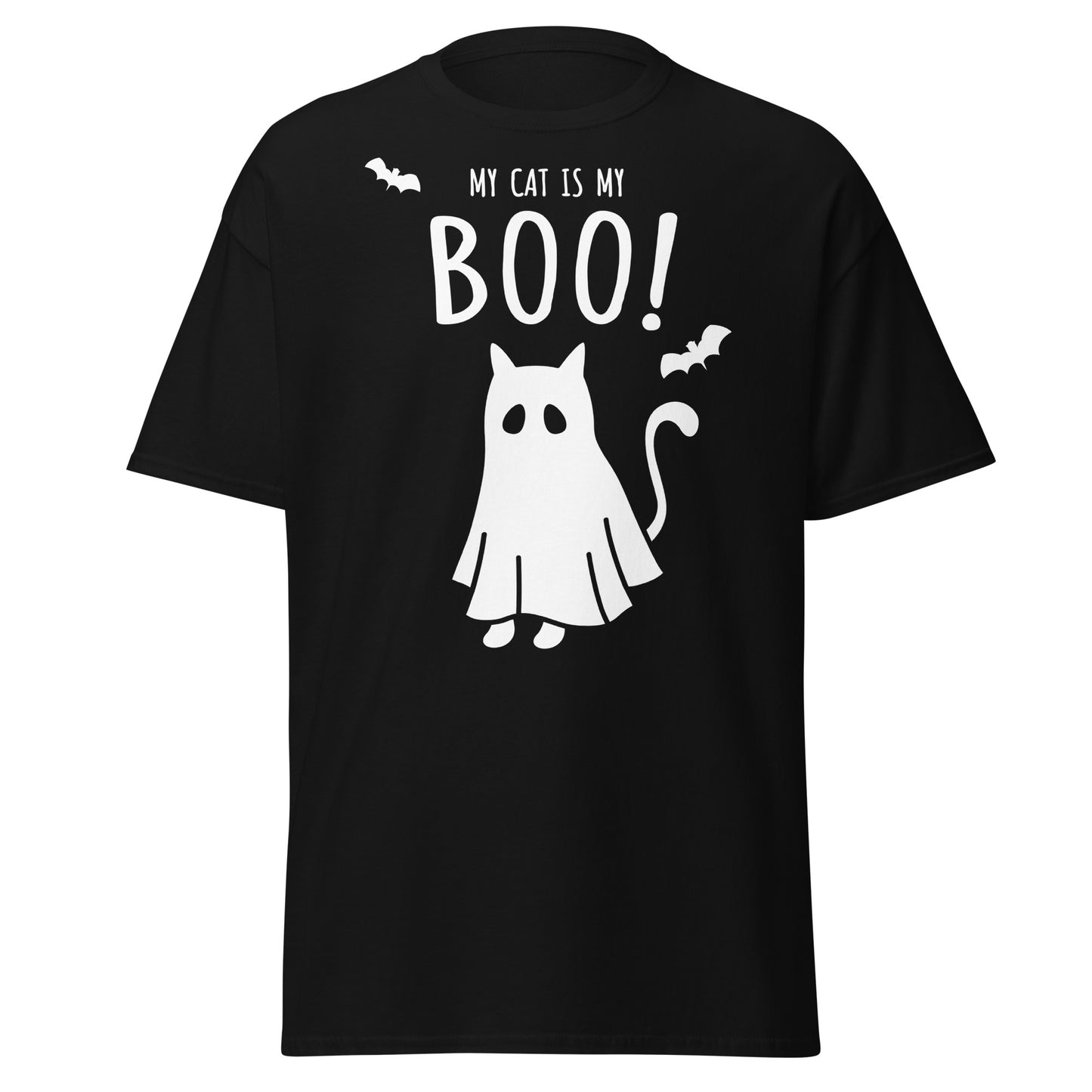 MY CAT IS MY BOO, Halloween-Design, weiches T-Shirt aus schwerer Baumwolle