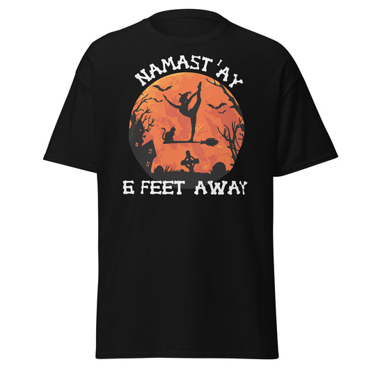 Namastay 6 Feet Away Funny Halloween , Halloween Design Soft Style Heavy Cotton T-Shirt