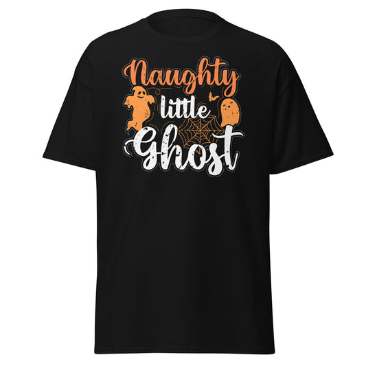 Naughty Little Goast, camiseta de algodón pesado de estilo suave con diseño de Halloween