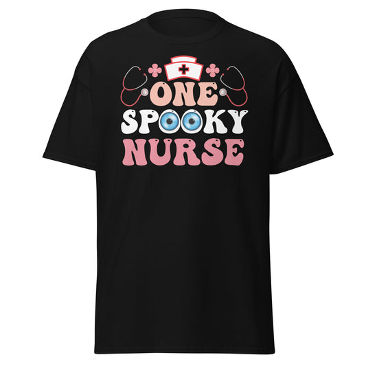 One spooky nurse , Halloween Design Soft Style Heavy Cotton T-Shirt