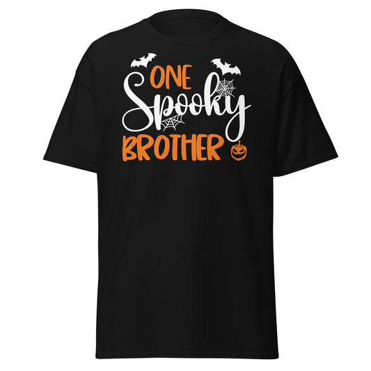 One Spooky Brother , Halloween Design Soft Style Heavy Cotton T-Shirt