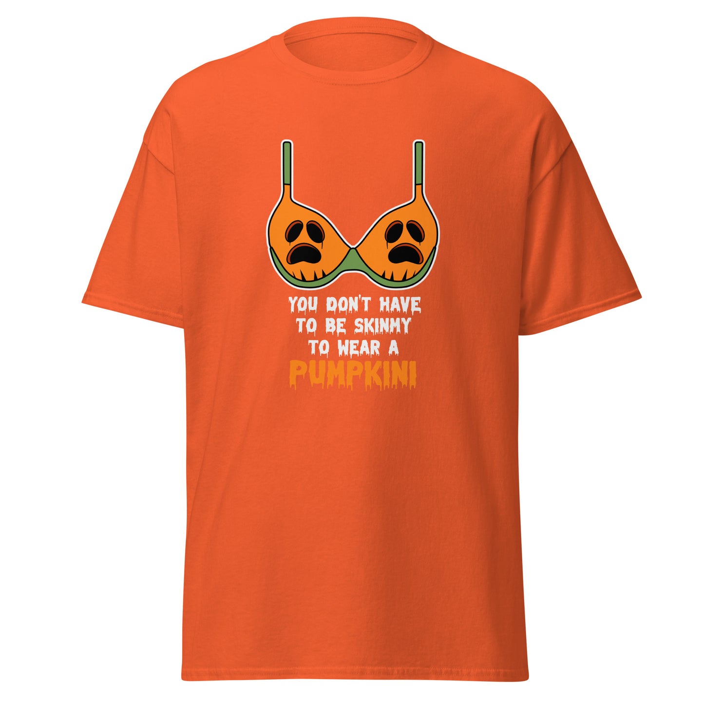 Pumpkini Funny, Halloween-Design, weicher Stil, schweres Baumwoll-T-Shirt