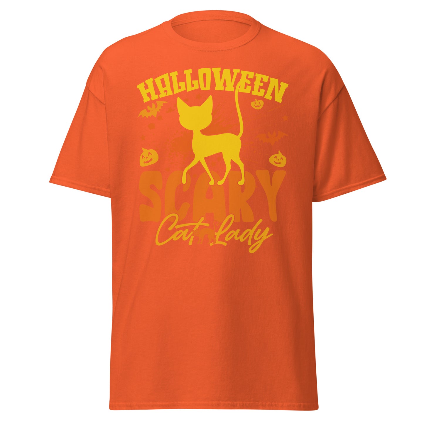 Scary cat lady , Halloween Design Soft Style Heavy Cotton T-Shirt