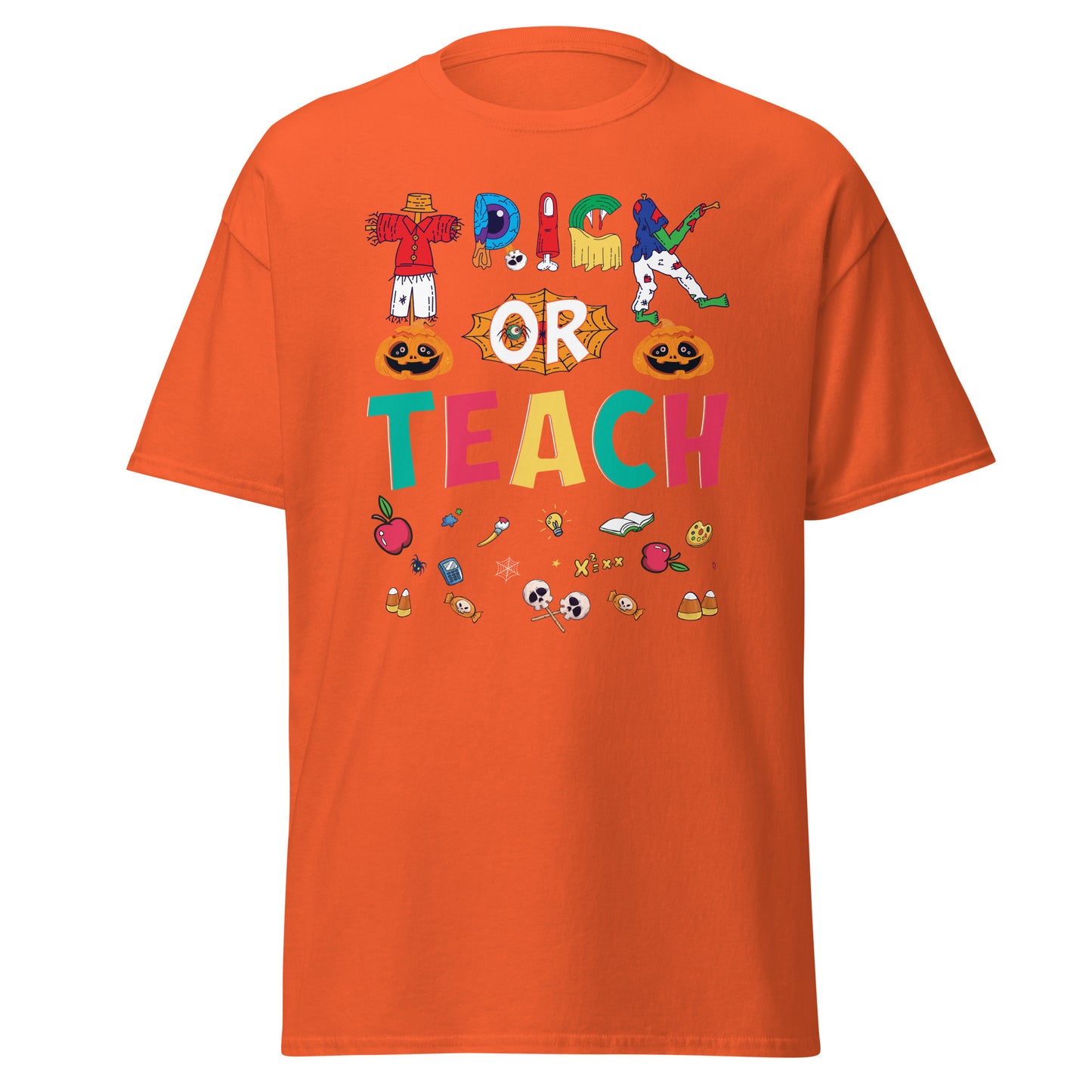 School Teacher Trick or Teach , Halloween Design Soft Style Heavy Cotton T-Shirt