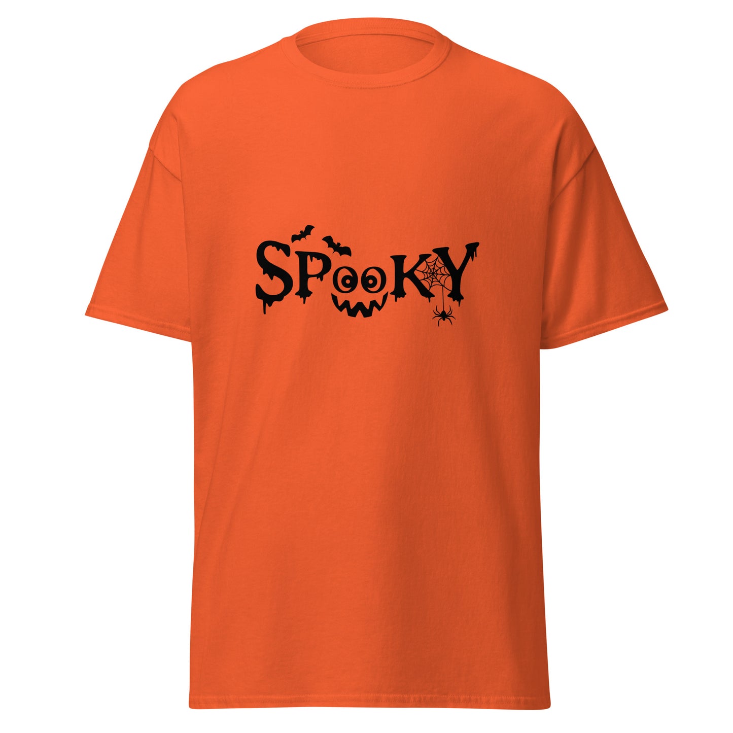 Spooky Face , Halloween Design Soft Style Heavy Cotton T-Shirt