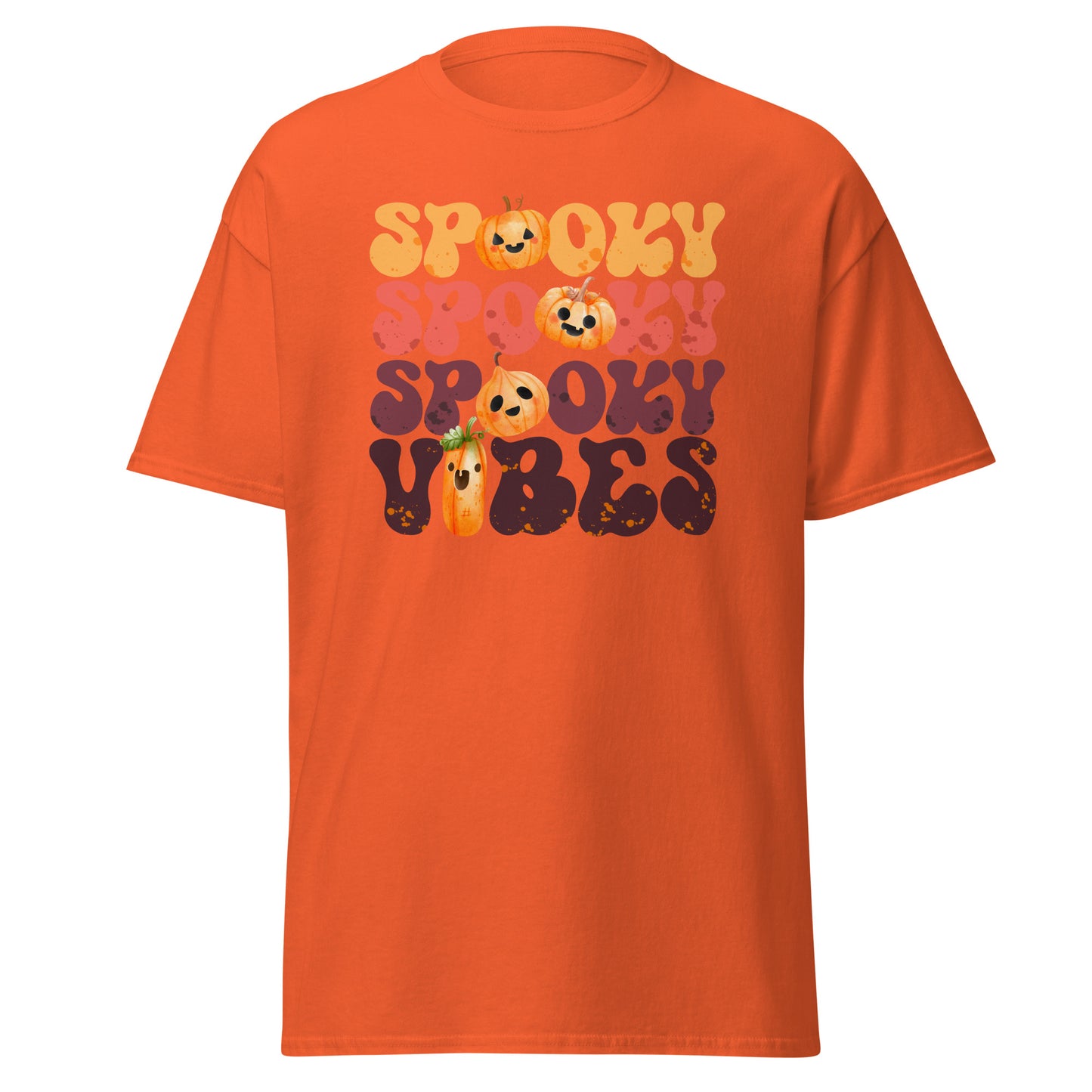 Spooky Vibes , Halloween Design Soft Style Heavy Cotton T-Shirt