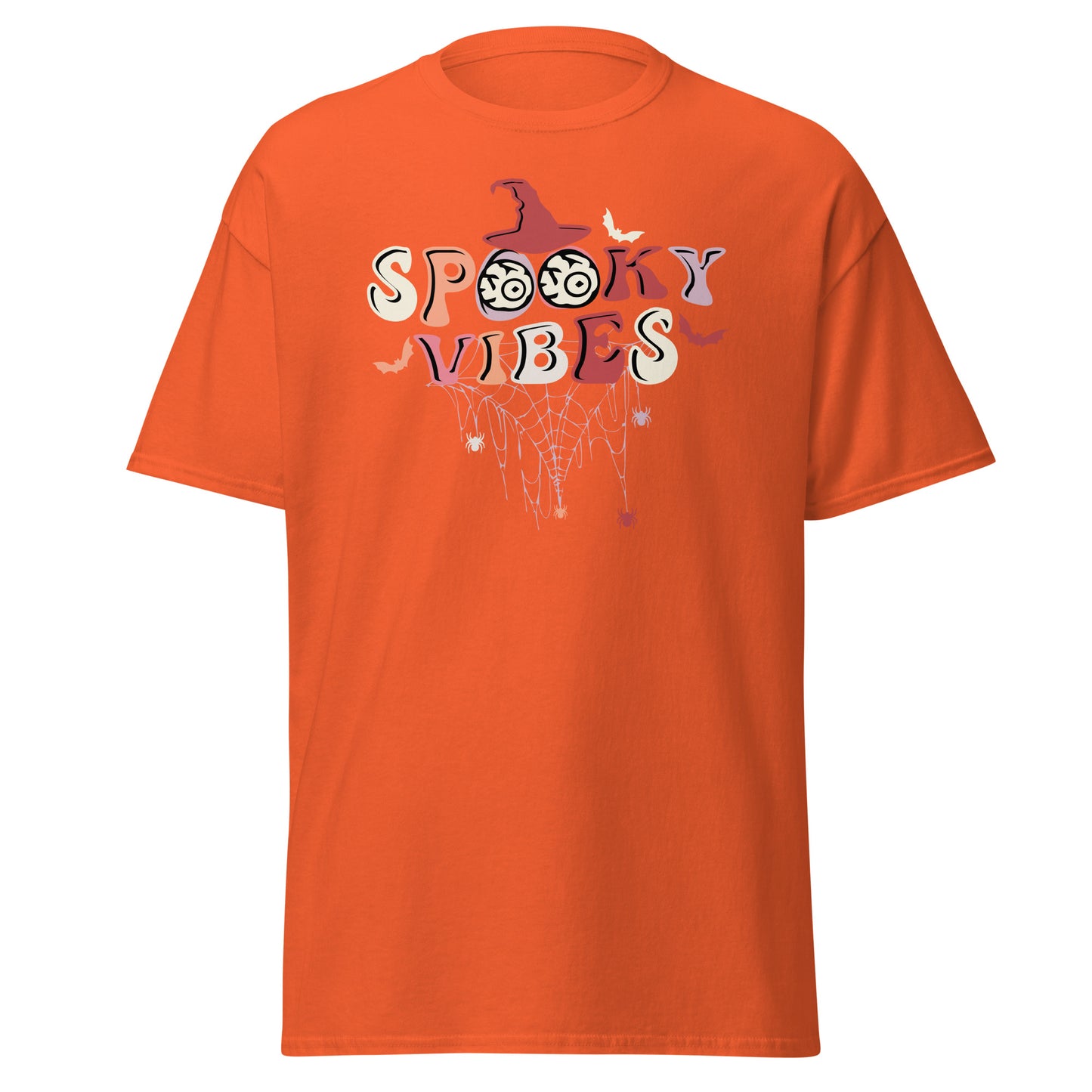 Spooky Vibes Retro , Halloween Design Soft Style Heavy Cotton T-Shirt