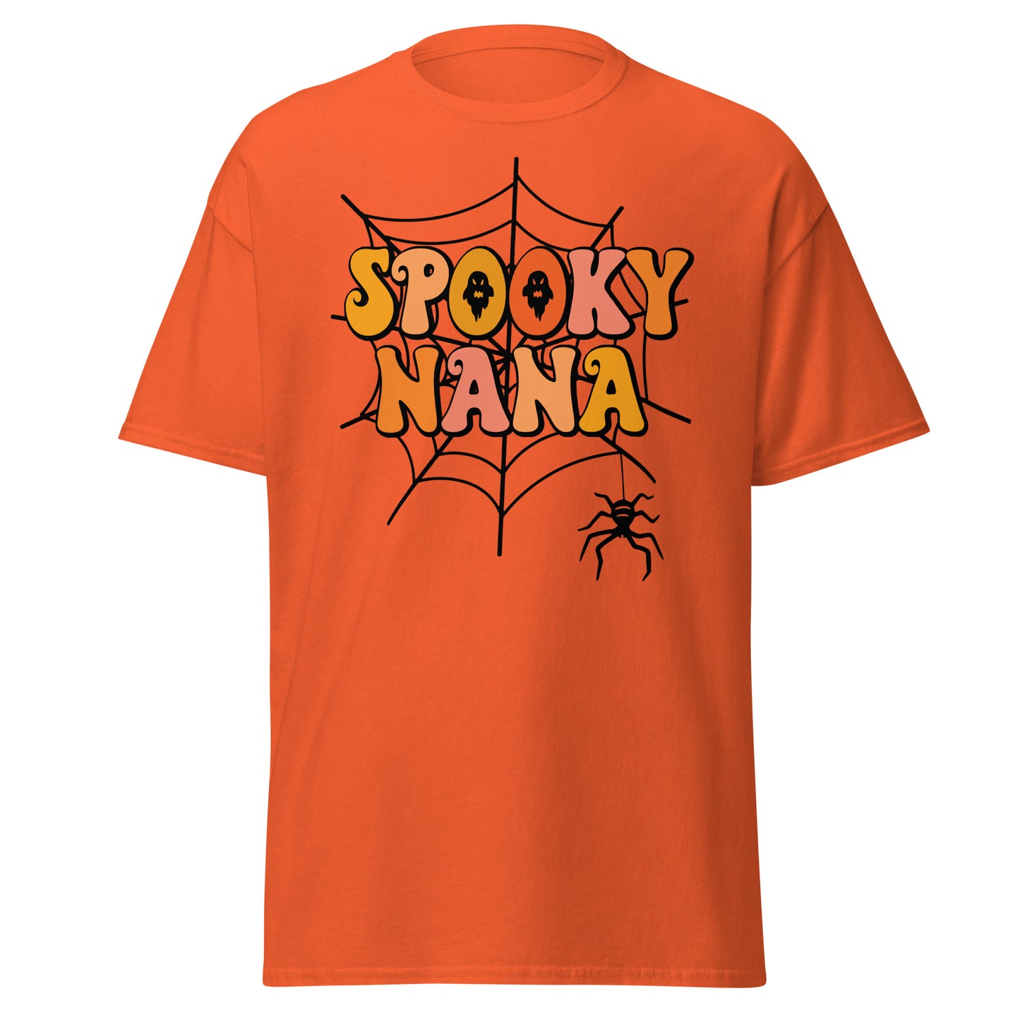 Gruselige Nana, Halloween-Design, weiches T-Shirt aus schwerer Baumwolle