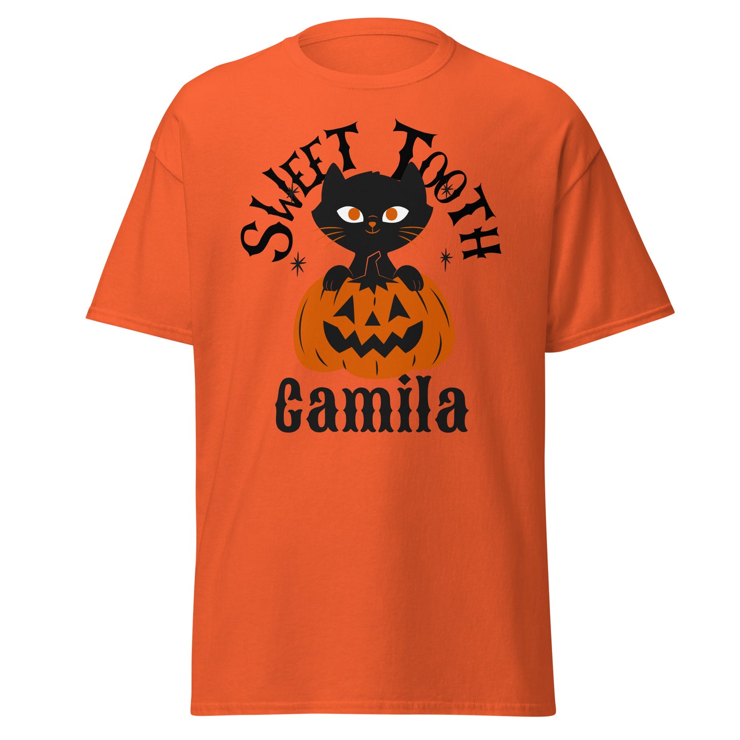 Sweet Tooth Camila, camiseta de algodón pesado de estilo suave con diseño de Halloween