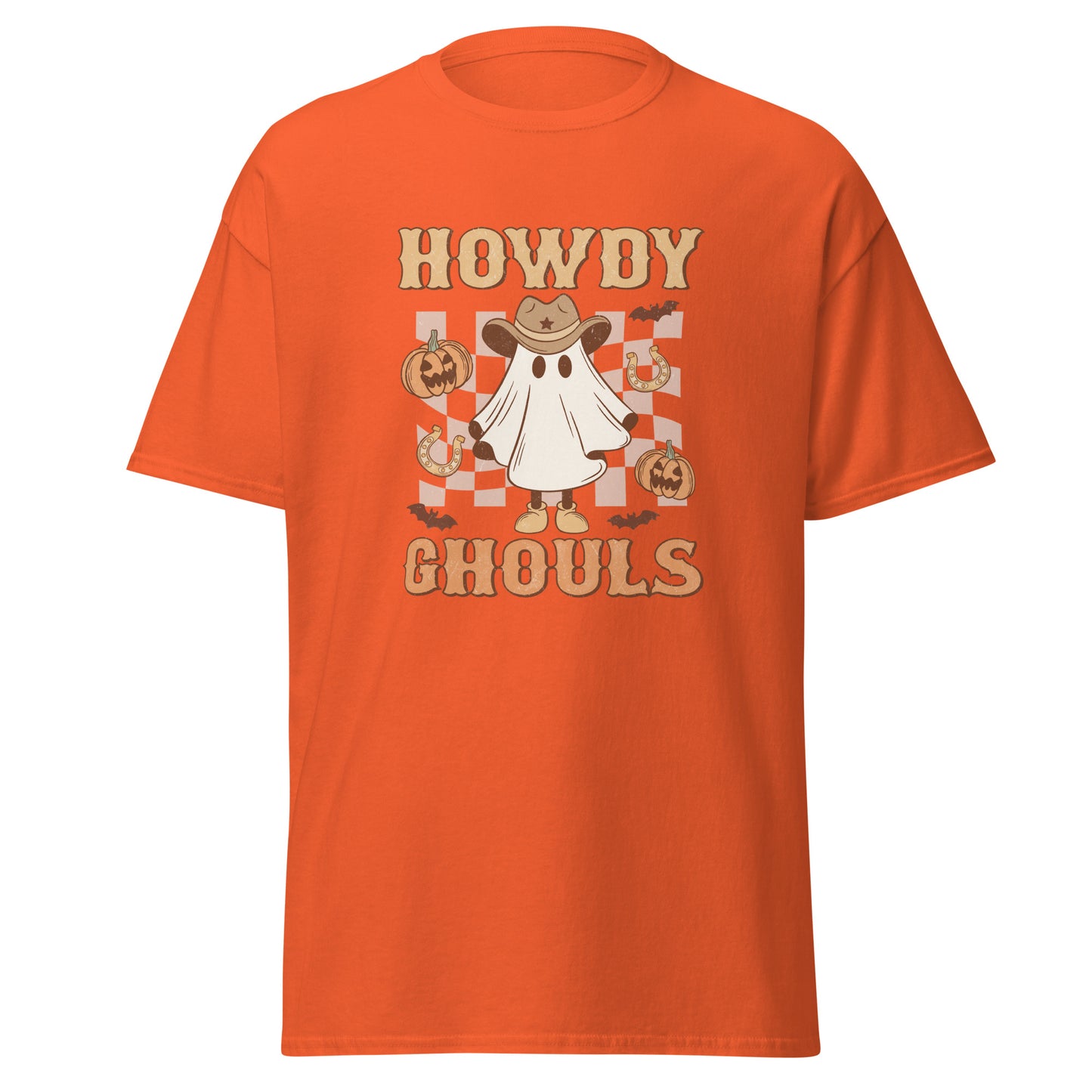 Texas Ghost Halloween, Howdy Ghouls , Halloween Design Soft Style Heavy Cotton T-Shirt