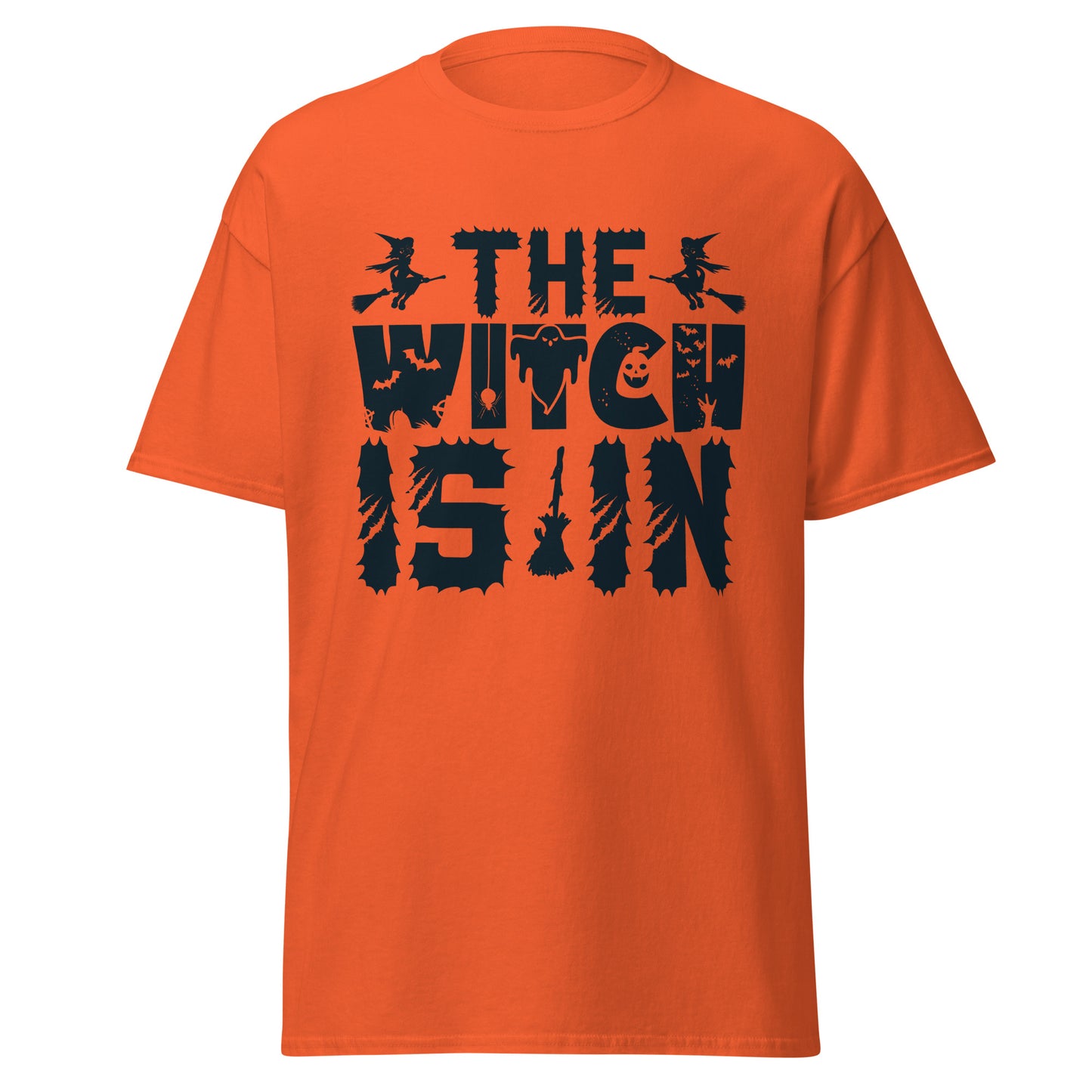 The Witch Is In, camiseta de algodón pesado de estilo suave con diseño de Halloween