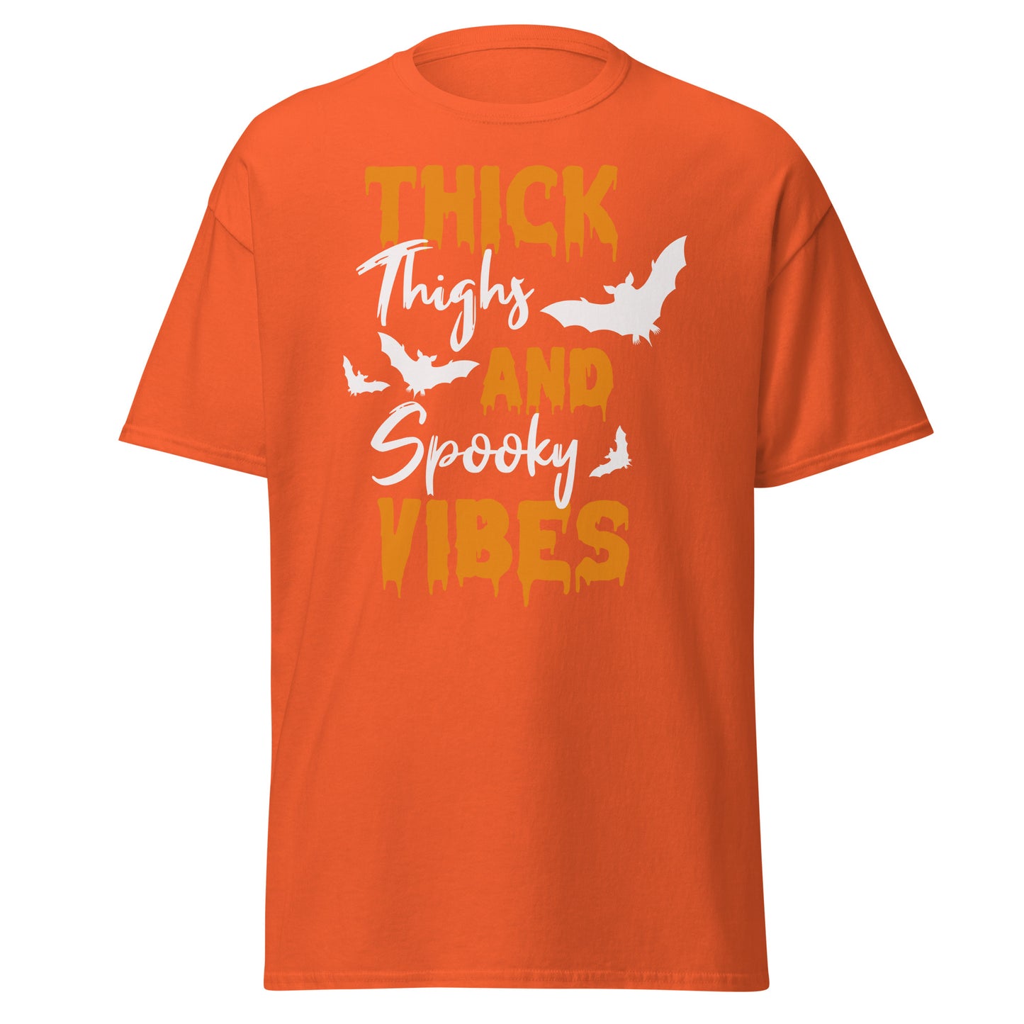 Thick Thighs And Spooky Vibes , Halloween Design Soft Style Heavy Cotton T-Shirt