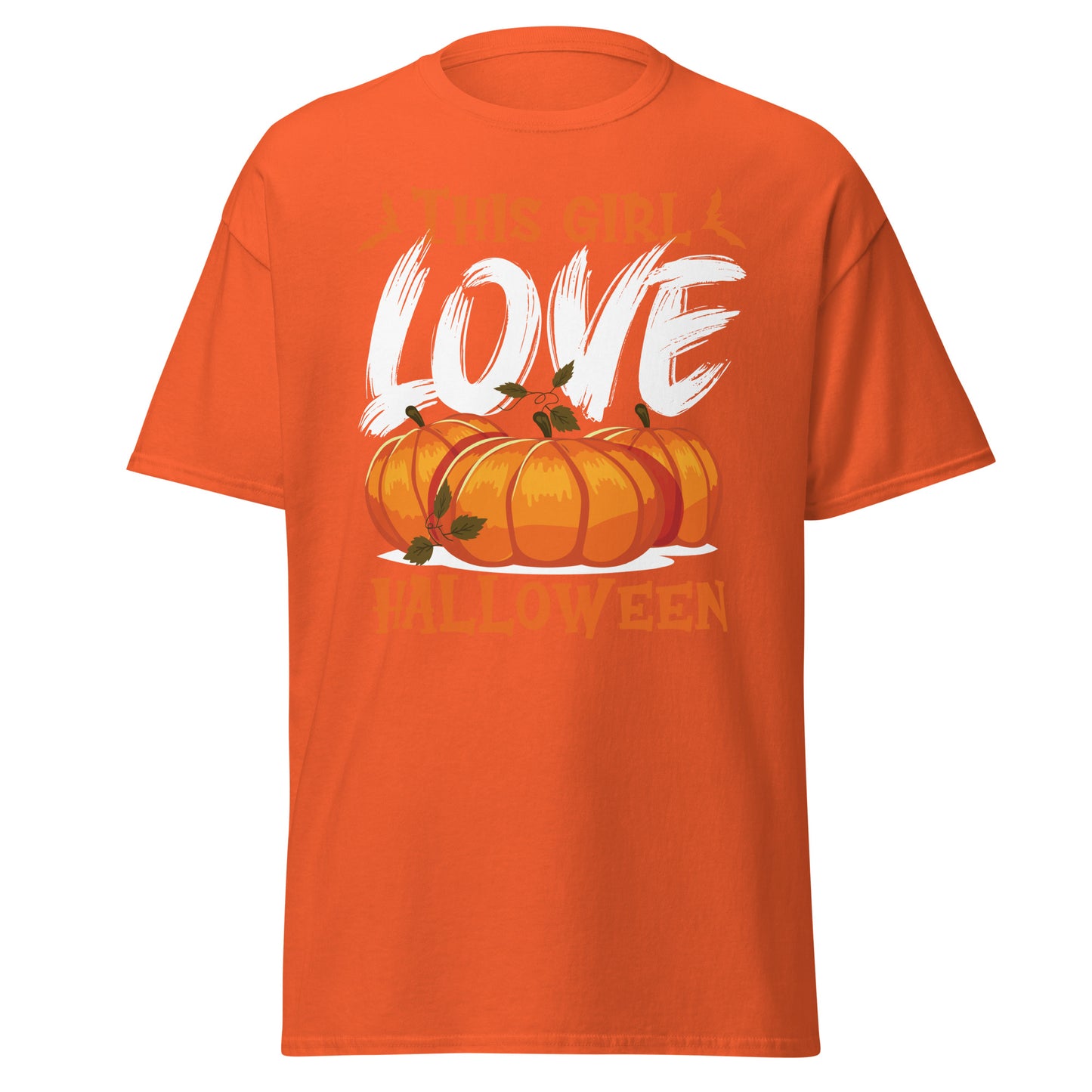 Dieses Mädchen liebt Halloween, weiches T-Shirt aus schwerer Baumwolle im Halloween-Design