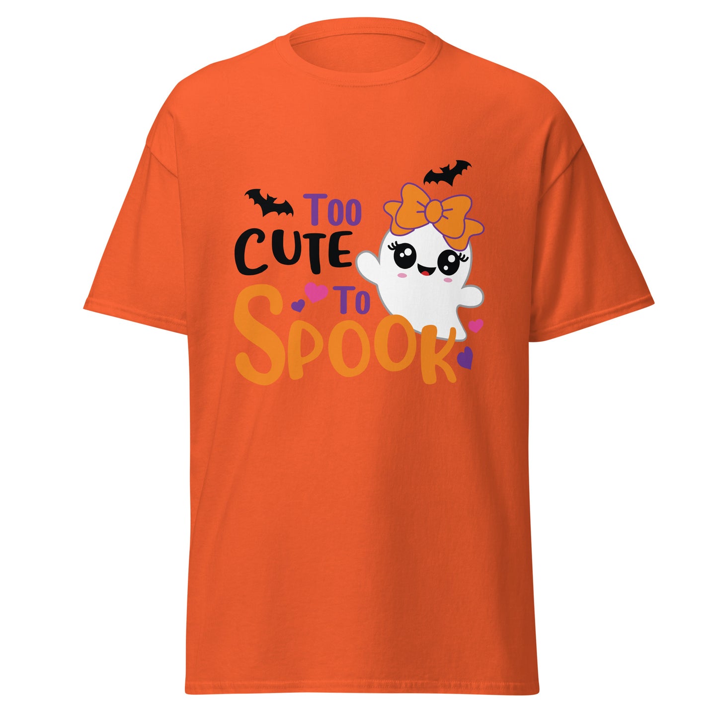 Too Cute to Spook, weiches T-Shirt aus schwerer Baumwolle im Halloween-Design