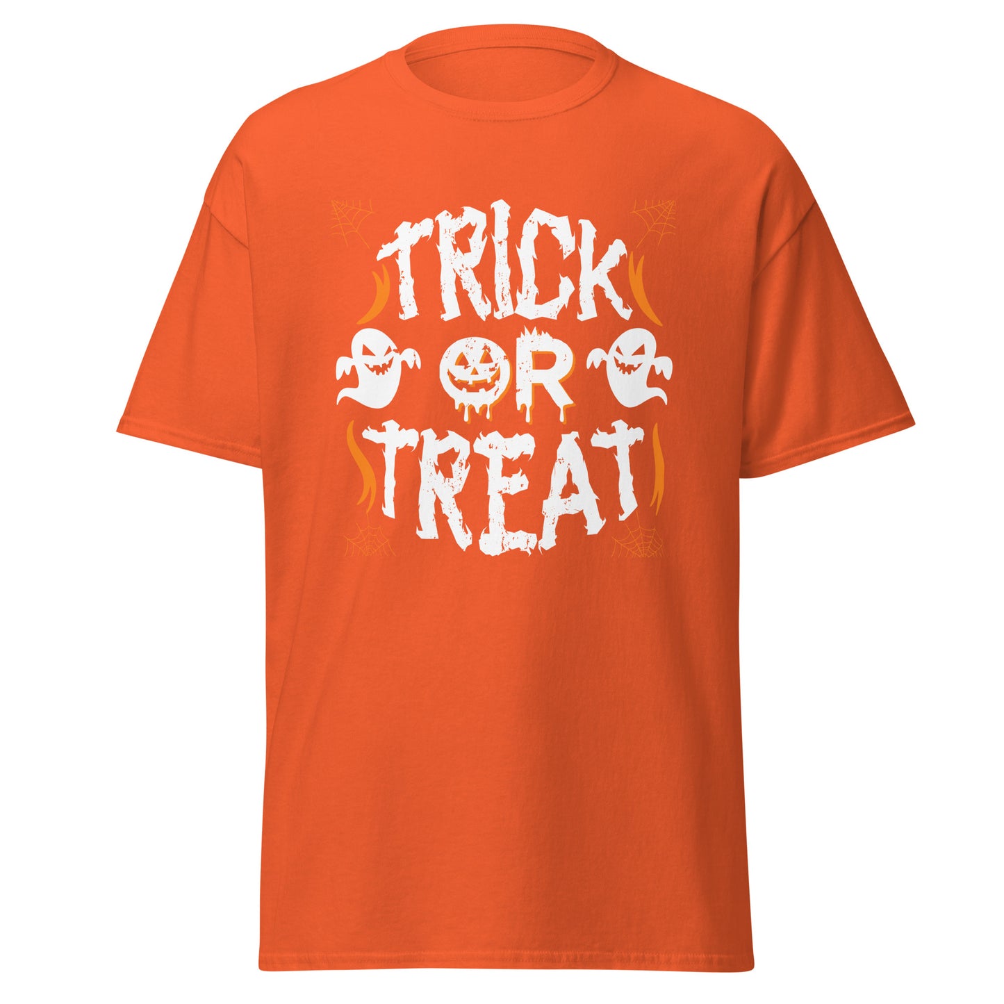 Truco o trato, camiseta de algodón pesado de estilo suave con diseño de Halloween