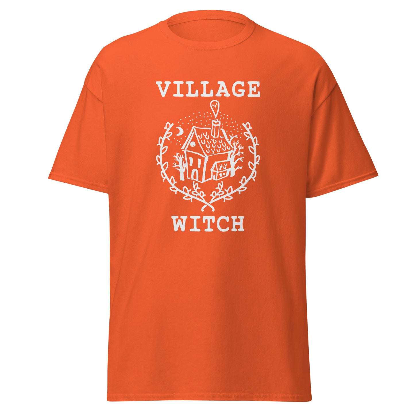 Village Witch, camiseta de algodón pesado de estilo suave con diseño de Halloween