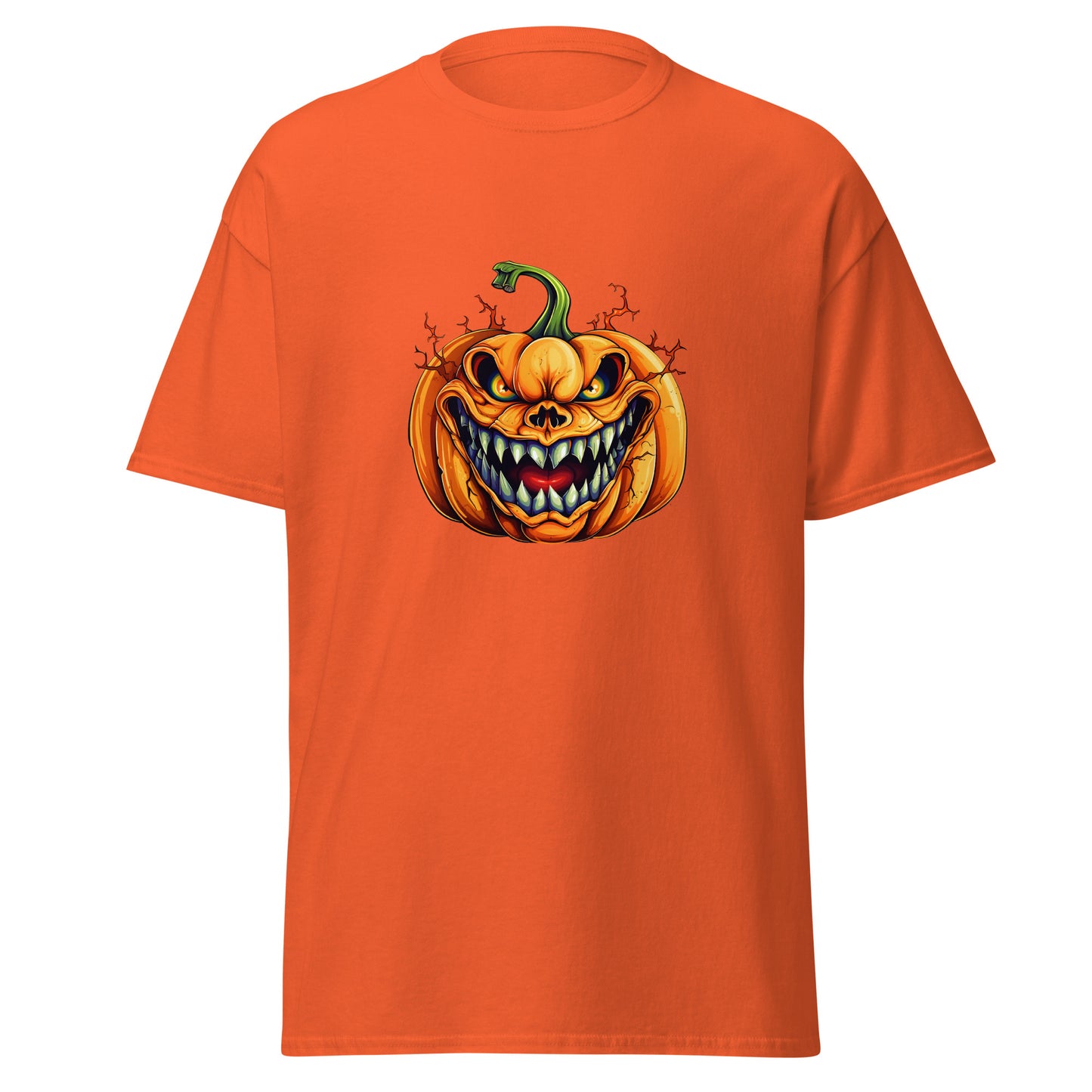 Calabaza de Halloween de acuarela, camiseta de algodón pesado de estilo suave con diseño de Halloween