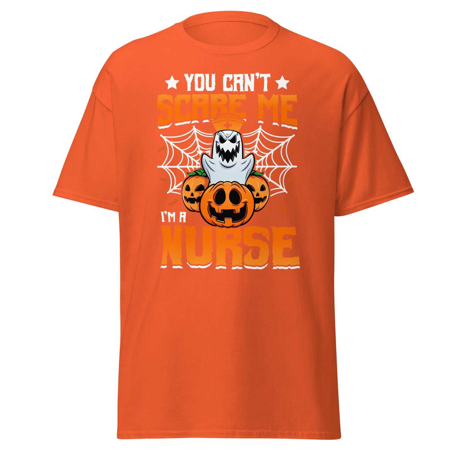 You Can't Scare Me I'm a Nurse , Halloween Design Soft Style Heavy Cotton T-Shirt