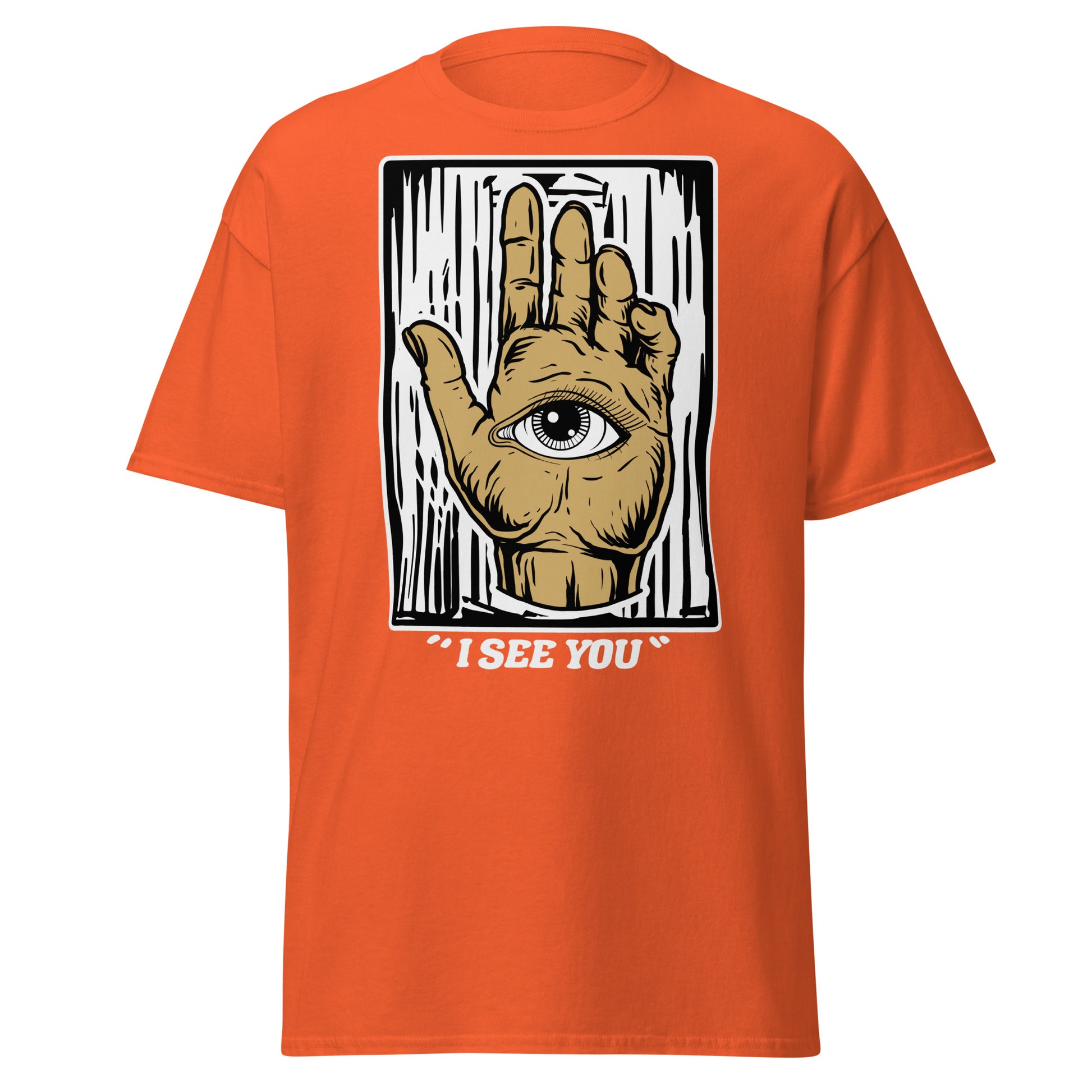 Eerie Elegance, Eye In Hand I See You Halloween Tee