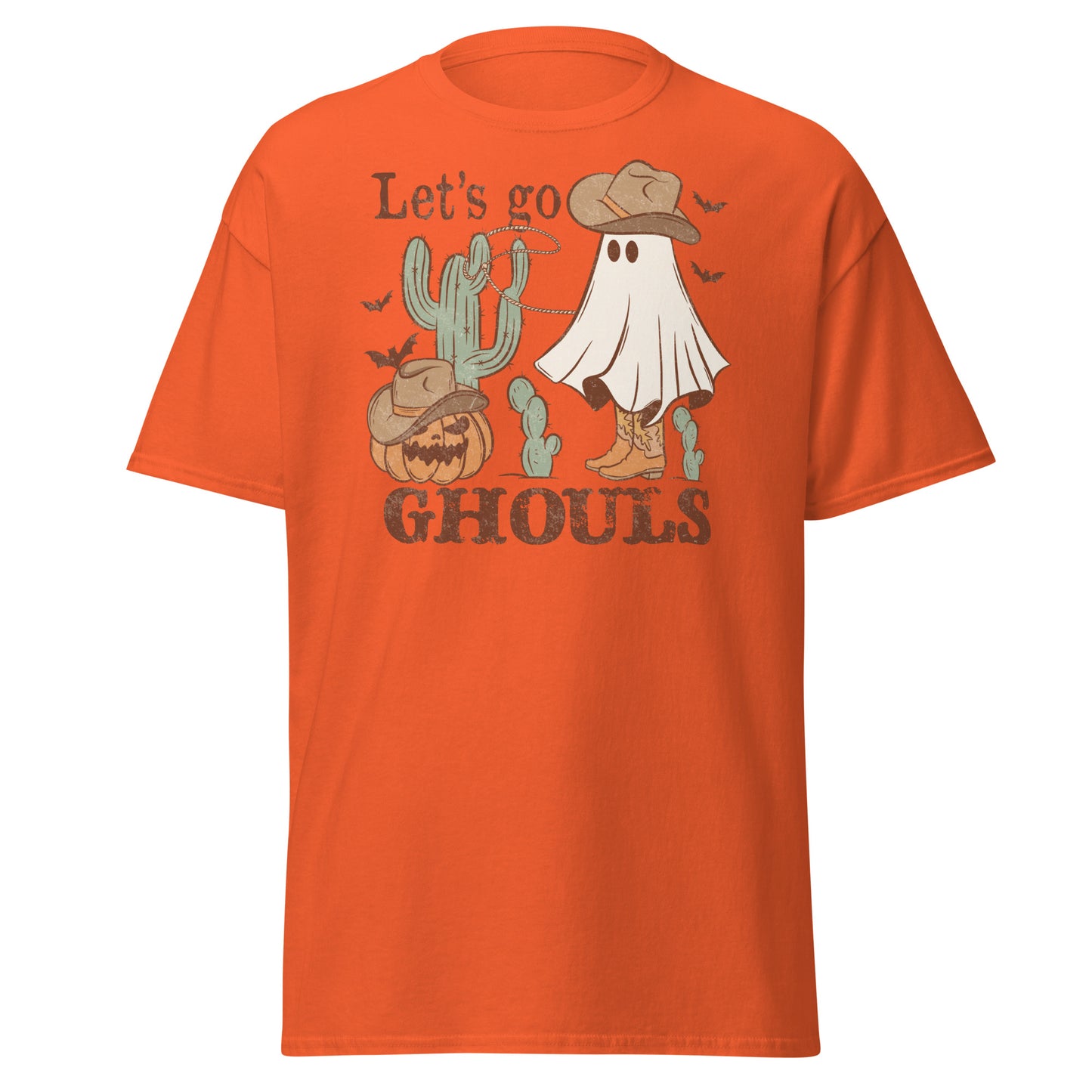 Let s go ghouls, camiseta de algodón pesado de estilo suave con diseño de Halloween