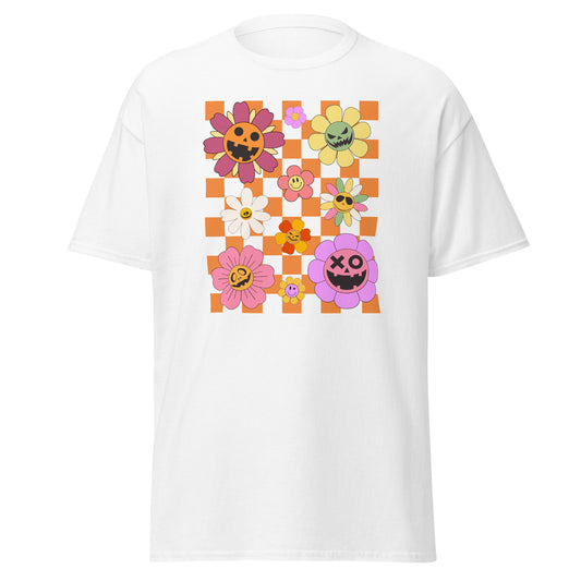 Camiseta con ambiente de Halloween llena de flores - Edición Groovy