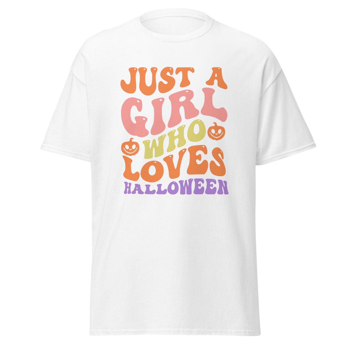 just a girl who loves halloween , Halloween Design Soft Style Heavy Cotton T-Shirt