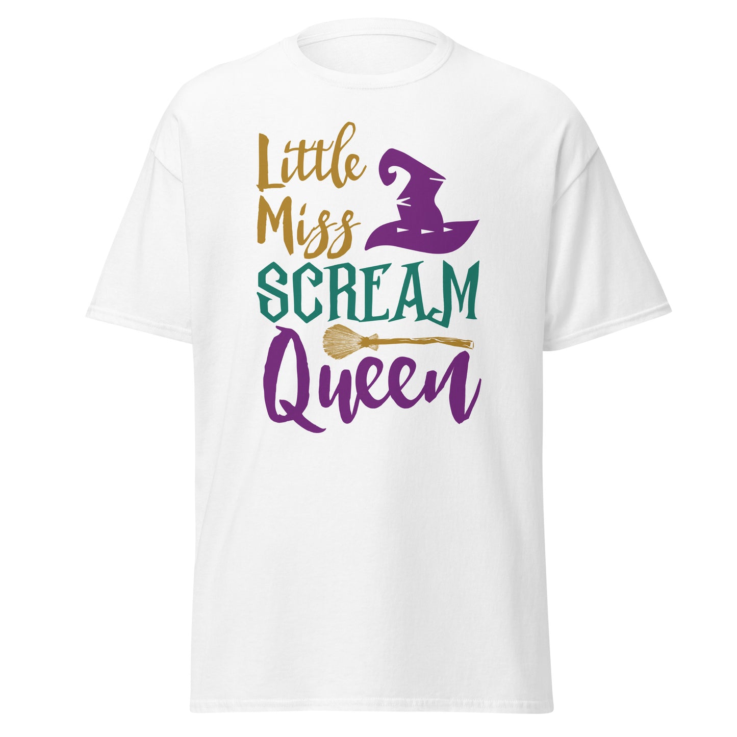 Little Miss Scream Queen , Halloween Design Soft Style Heavy Cotton T-Shirt