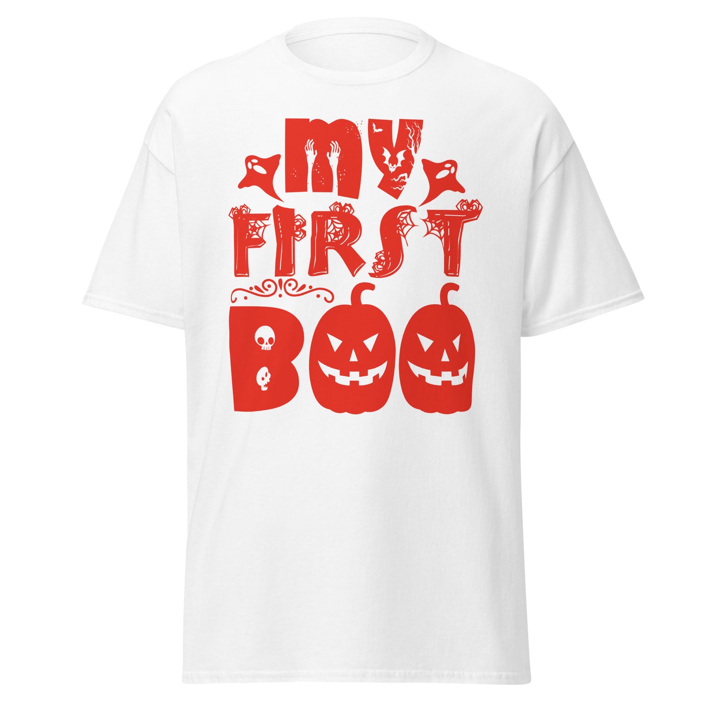 My First Boo, Halloween-Design, weiches T-Shirt aus schwerer Baumwolle