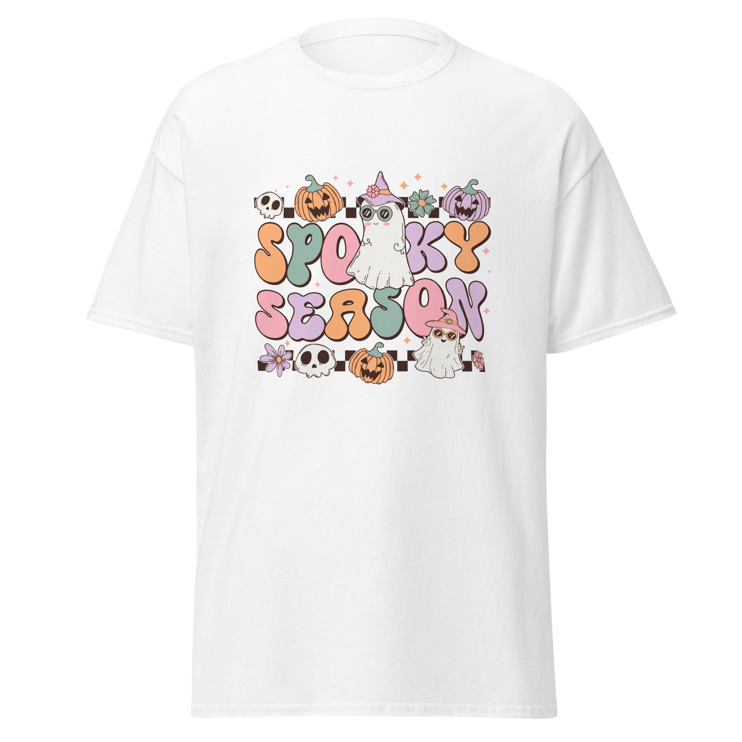 Gruselige Jahreszeit, Halloween-Design, weiches T-Shirt aus schwerer Baumwolle