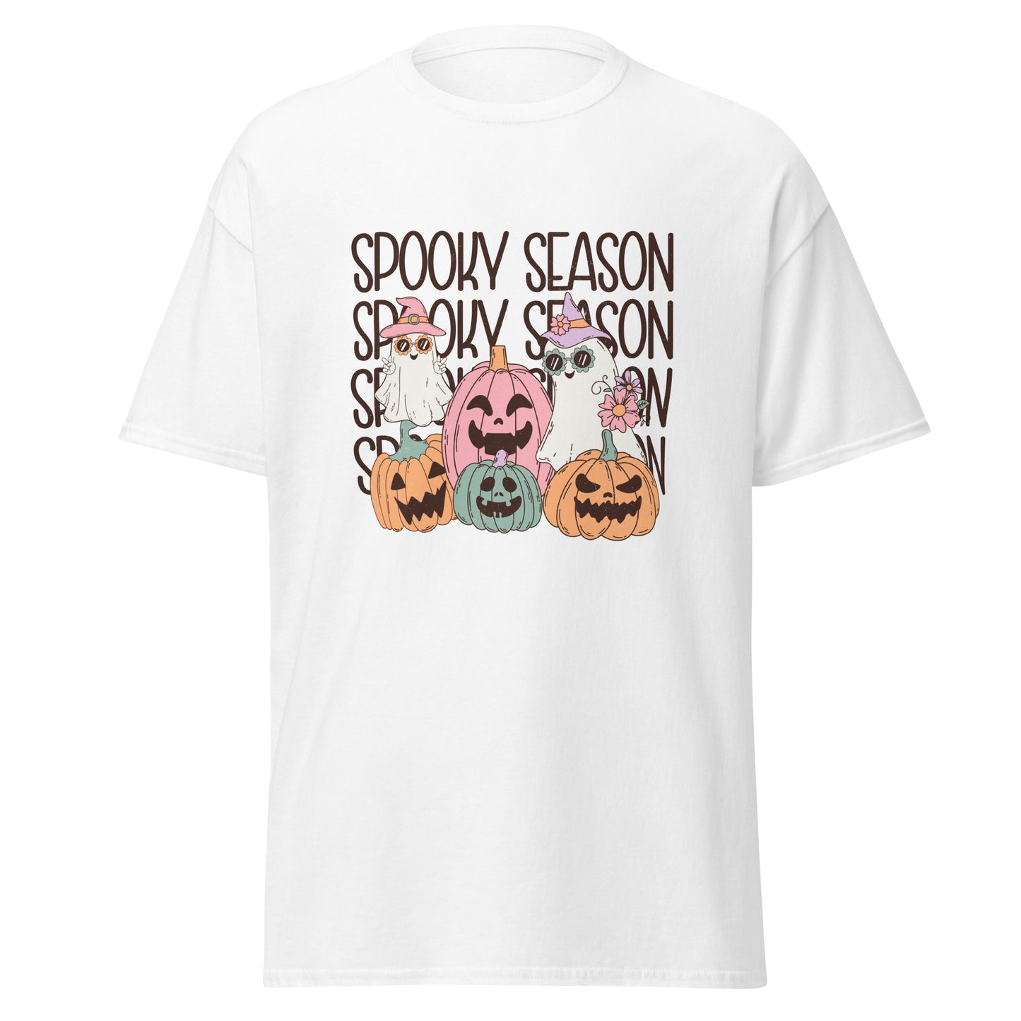 Temporada espeluznante, camiseta de algodón pesado de estilo suave con diseño de Halloween